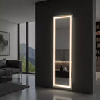 Miroir LED autoportant : Pleine longueur, sans cadre, aluminium, 160x40x2cm