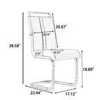 Lot de 2 chaises de salle à manger modernes à dossier haut avec pieds en métal en forme de C