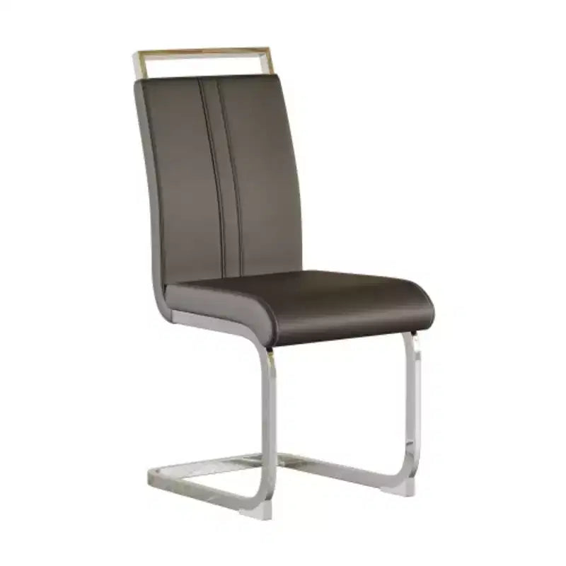 Lot de 2 chaises de salle à manger modernes à dossier haut avec pieds en métal en forme de C