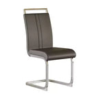 Lot de 2 chaises de salle à manger modernes à dossier haut avec pieds en métal en forme de C