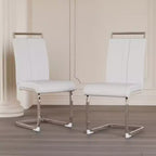 Lot de 2 chaises de salle à manger modernes à dossier haut avec pieds en métal en forme de C