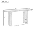 Console en placage de chêne au design unique avec des formes latérales distinctives, adaptée pour l'entrée, le couloir, le salon, le hall ou le vestibule.