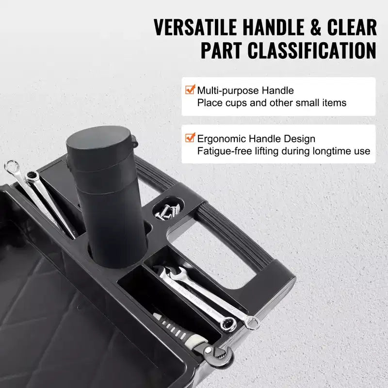 Chariot de service VEVOR, chariot utilitaire roulant en plastique robuste à 2 étagères de 250 kg avec roues pivotantes à 360°, étagère à rebord moyen