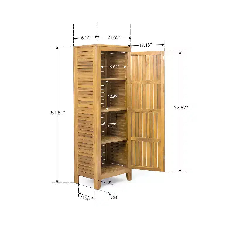 GDFStudio Grella – Meuble de rangement en bois d'acacia avec 3 étagères, teck