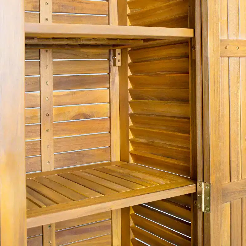 GDFStudio Grella – Meuble de rangement en bois d'acacia avec 3 étagères, teck