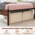 Cadre de lit Costway pour lits jumeaux/double/queen/king size avec tête de lit en bois, rangement sous le lit, pas besoin de sommier tapissier