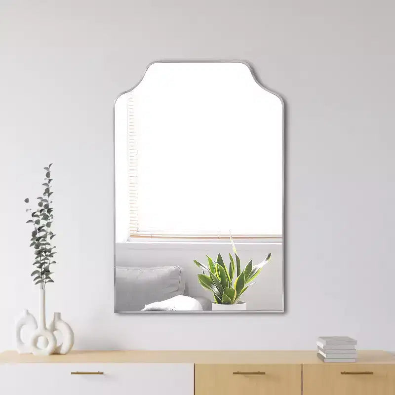 JONATHAN Y Lindie Miroir Mural à Cadre Métallique et Bordure Festonnée