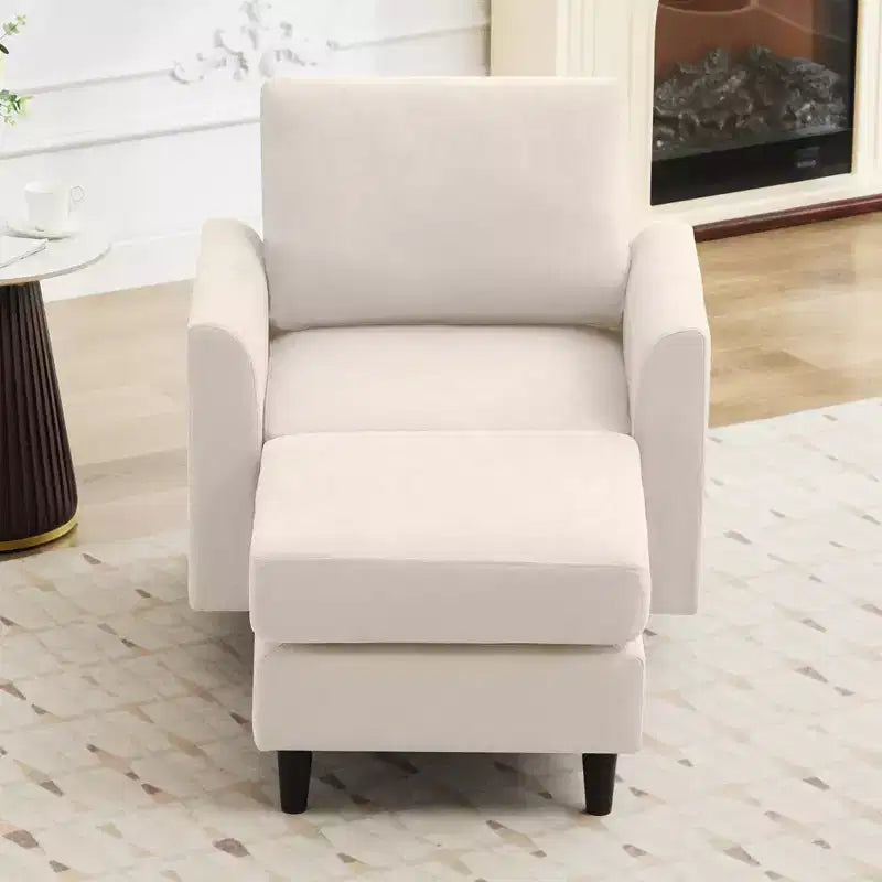 Fauteuil d'appoint Hyleory Modern Comfort avec Ottomane - Idéal Salon Chambre à Coucher, Essentiel pour Coin Lecture Moderne et Simple