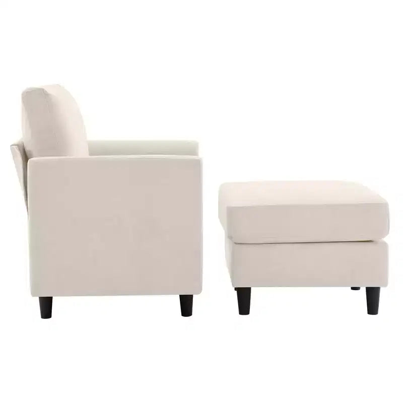 Fauteuil d'appoint Hyleory Modern Comfort avec Ottomane - Idéal Salon Chambre à Coucher, Essentiel pour Coin Lecture Moderne et Simple