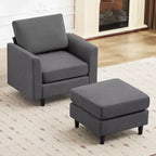 Fauteuil d'appoint Hyleory Modern Comfort avec Ottomane - Idéal Salon Chambre à Coucher, Essentiel pour Coin Lecture Moderne et Simple