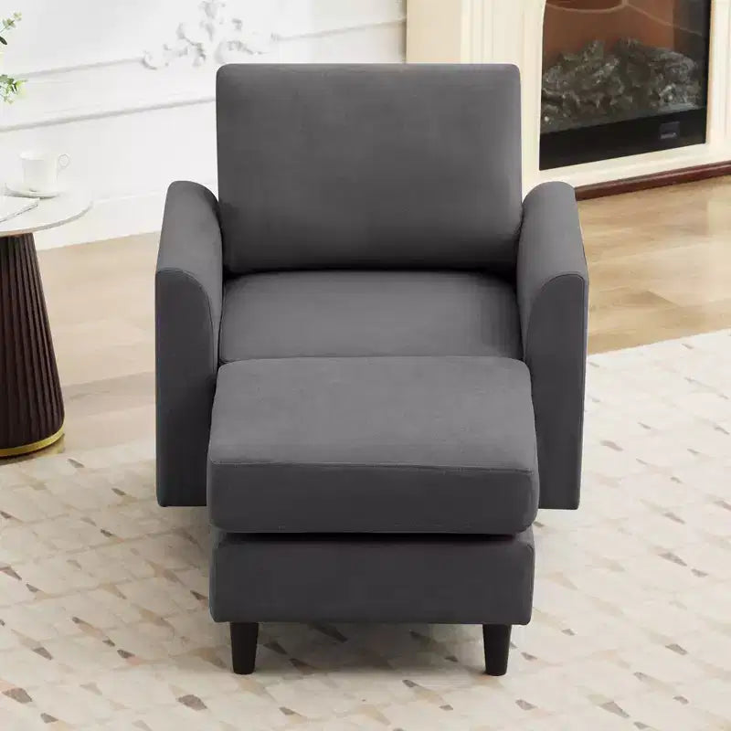 Fauteuil d'appoint Hyleory Modern Comfort avec Ottomane - Idéal Salon Chambre à Coucher, Essentiel pour Coin Lecture Moderne et Simple