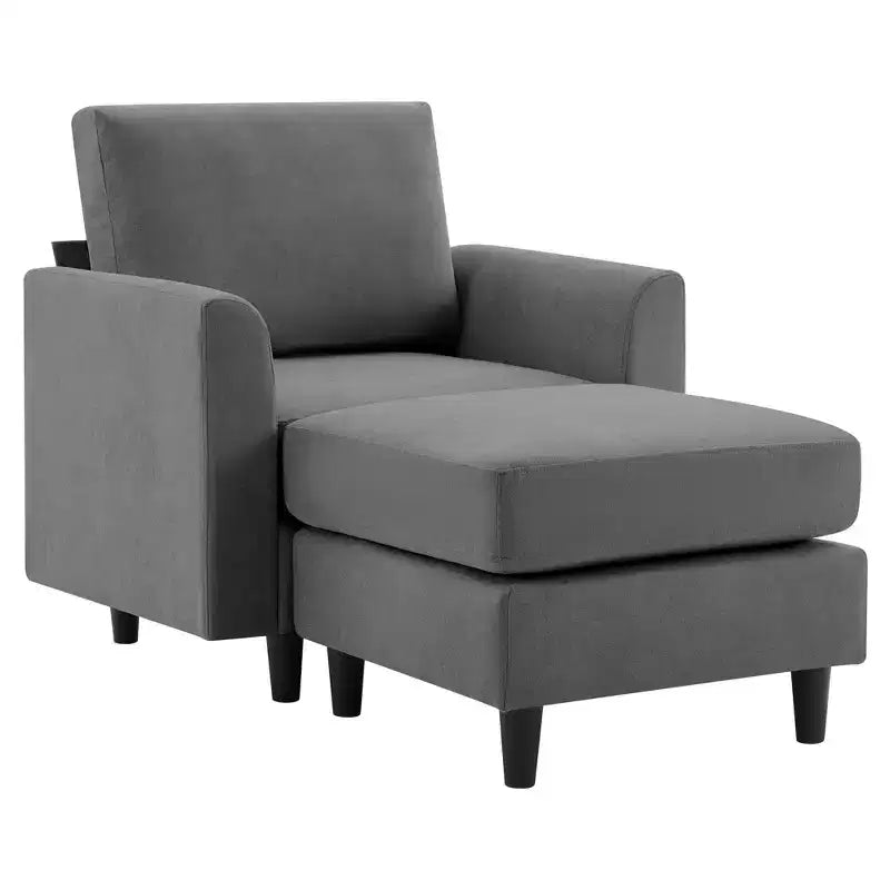 Fauteuil d'appoint Hyleory Modern Comfort avec Ottomane - Idéal Salon Chambre à Coucher, Essentiel pour Coin Lecture Moderne et Simple
