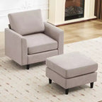 Fauteuil d'appoint Hyleory Modern Comfort avec Ottomane - Idéal Salon Chambre à Coucher, Essentiel pour Coin Lecture Moderne et Simple