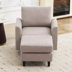 Fauteuil d'appoint Hyleory Modern Comfort avec Ottomane - Idéal Salon Chambre à Coucher, Essentiel pour Coin Lecture Moderne et Simple