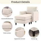 Fauteuil d'appoint Hyleory Modern Comfort avec Ottomane - Idéal Salon Chambre à Coucher, Essentiel pour Coin Lecture Moderne et Simple