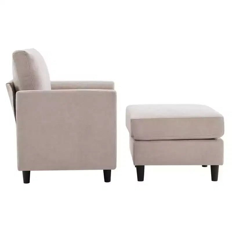 Fauteuil d'appoint Hyleory Modern Comfort avec Ottomane - Idéal Salon Chambre à Coucher, Essentiel pour Coin Lecture Moderne et Simple