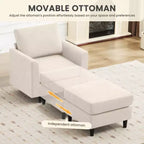 Fauteuil d'appoint Hyleory Modern Comfort avec Ottomane - Idéal Salon Chambre à Coucher, Essentiel pour Coin Lecture Moderne et Simple