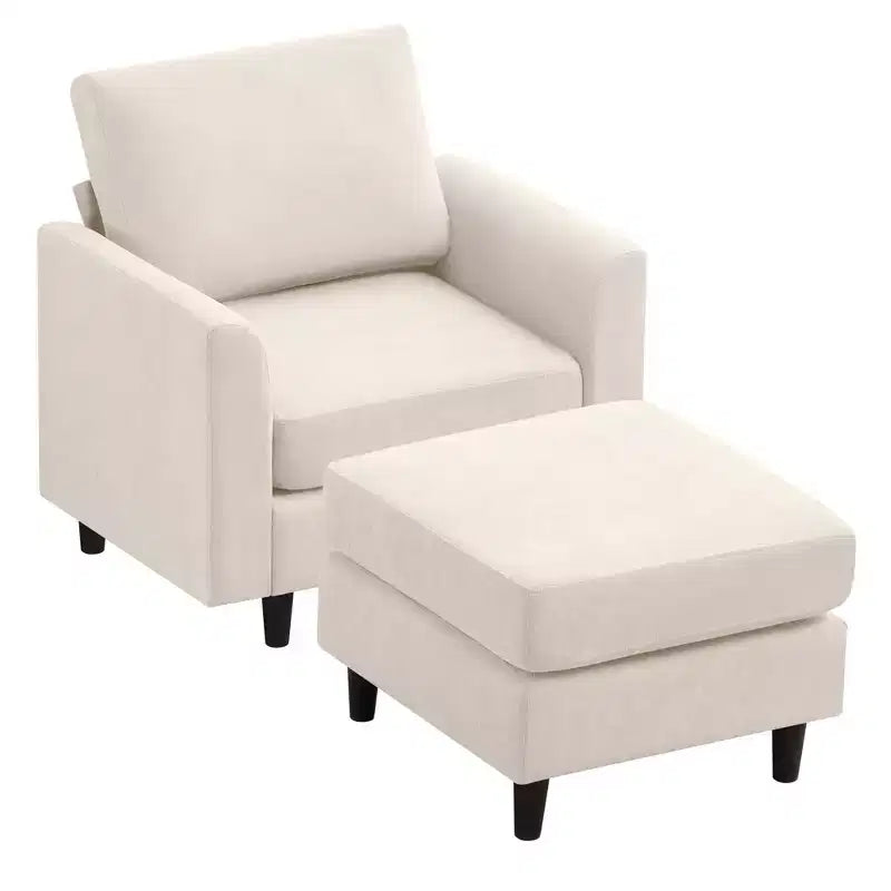 Hyleory Modern Comfort Accent Chair with Ottoman - Living Room Bedroom Leisure Preferred, Modern Simple Home Reading Corner Essentials