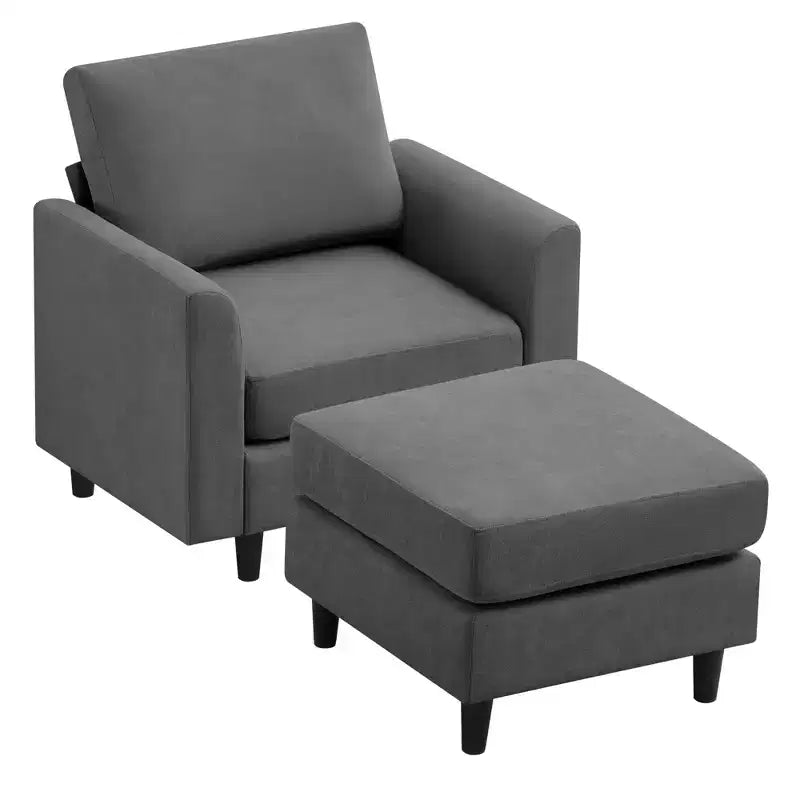 Fauteuil d'appoint Hyleory Modern Comfort avec Ottomane - Idéal Salon Chambre à Coucher, Essentiel pour Coin Lecture Moderne et Simple