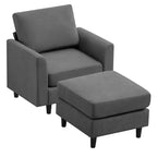 Fauteuil d'appoint Hyleory Modern Comfort avec Ottomane - Idéal Salon Chambre à Coucher, Essentiel pour Coin Lecture Moderne et Simple