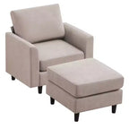 Fauteuil d'appoint Hyleory Modern Comfort avec Ottomane - Idéal Salon Chambre à Coucher, Essentiel pour Coin Lecture Moderne et Simple