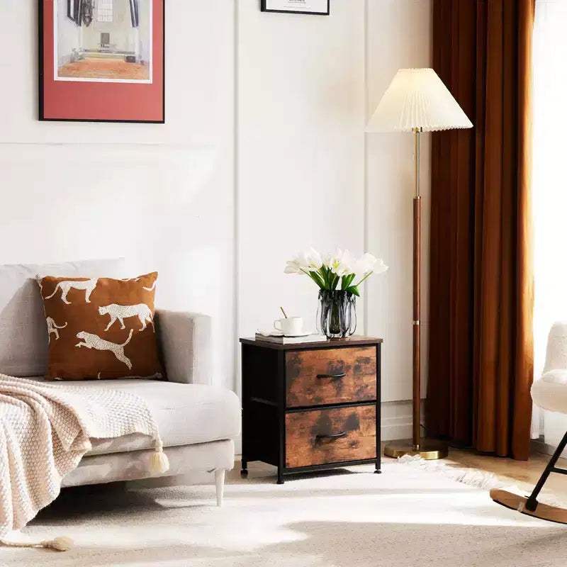 Modern 7-Drawer Dresser: Metal and Wood Design