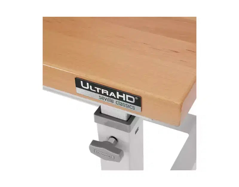 Table d'établi robuste UltraHD de Seville Classics avec plateau en bois, 48 po L x 24 po P x 28 à 42 po H