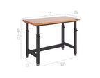 Table d'établi robuste UltraHD de Seville Classics avec plateau en bois, 48 po L x 24 po P x 28 à 42 po H