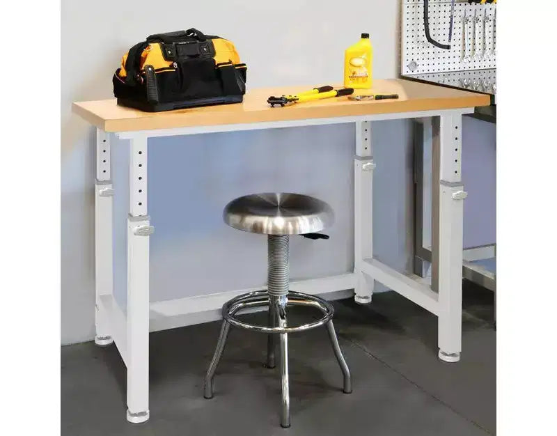 Table d'établi robuste UltraHD de Seville Classics avec plateau en bois, 48 po L x 24 po P x 28 à 42 po H