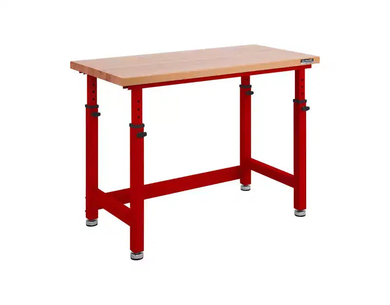 Table d'établi robuste UltraHD de Seville Classics avec plateau en bois, 48 po L x 24 po P x 28 à 42 po H