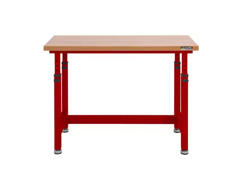 Table d'établi robuste UltraHD de Seville Classics avec plateau en bois, 48 po L x 24 po P x 28 à 42 po H