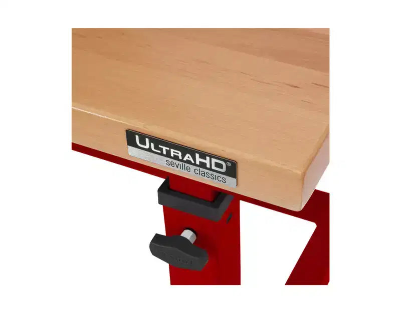 Table d'établi robuste UltraHD de Seville Classics avec plateau en bois, 48 po L x 24 po P x 28 à 42 po H