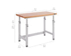 Table d'établi robuste UltraHD de Seville Classics avec plateau en bois, 48 po L x 24 po P x 28 à 42 po H