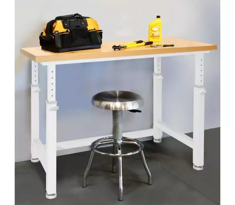 Table d'établi robuste UltraHD de Seville Classics avec plateau en bois, 48 po L x 24 po P x 28 à 42 po H