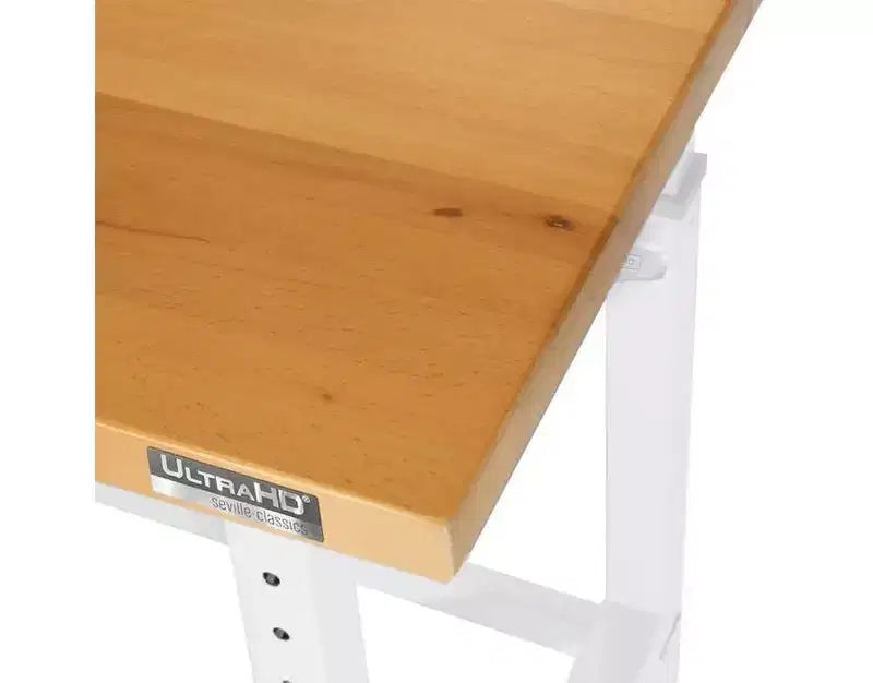 Table d'établi robuste UltraHD de Seville Classics avec plateau en bois, 48 po L x 24 po P x 28 à 42 po H