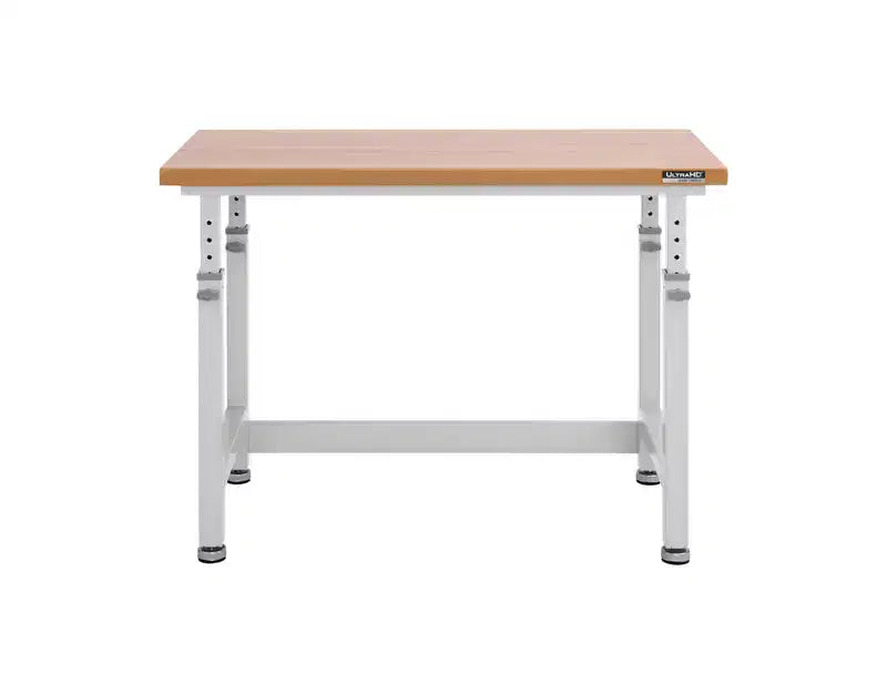 Table d'établi robuste UltraHD de Seville Classics avec plateau en bois, 48 po L x 24 po P x 28 à 42 po H