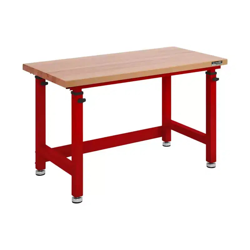 Table d'établi robuste UltraHD de Seville Classics avec plateau en bois, 48 po L x 24 po P x 28 à 42 po H