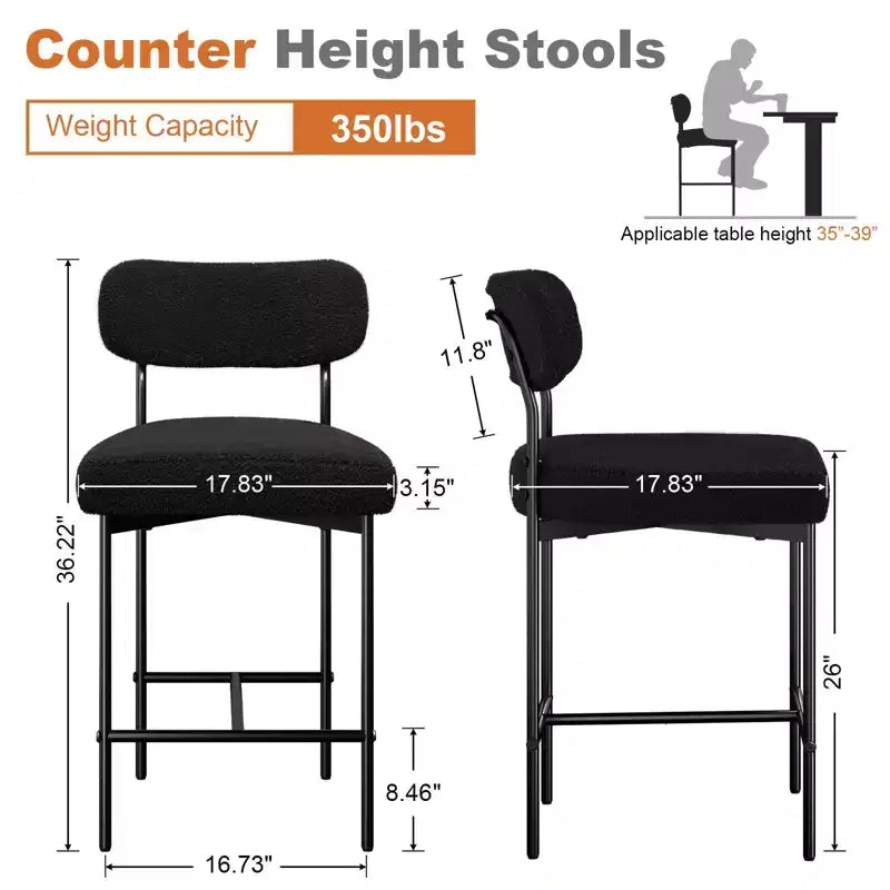 WARMOUNTS Lot de 3 tabourets de bar modernes rembourrés à hauteur de comptoir