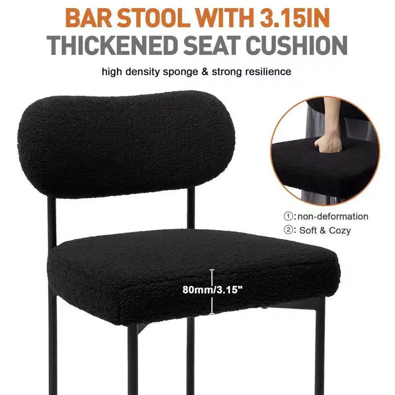 WARMOUNTS Lot de 3 tabourets de bar modernes rembourrés à hauteur de comptoir