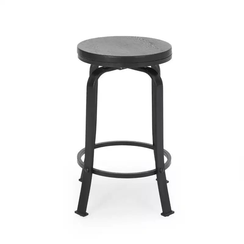 Tabourets de comptoir pivotants sans dossier GDFStudio Comet Modern Industrial Iron de 61,6 cm (lot de 2)