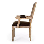Chaises de salle à manger rembourrées GDFStudio Zentner en bois et cannage de style champêtre (lot de 2)