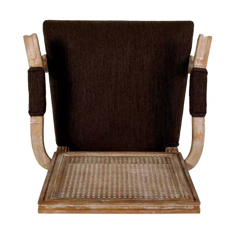 Chaises de salle à manger rembourrées GDFStudio Zentner en bois et cannage de style champêtre (lot de 2)