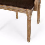 Chaises de salle à manger rembourrées GDFStudio Zentner en bois et cannage de style champêtre (lot de 2)