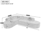 Christopher Knight Home Patrick 122 Canapé d'angle moderne très grand en chenille avec oreillers