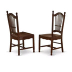 Chaises de salle à manger HomeStock Rustic Retreat - Chaises de cuisine à dossier à lattes en bois, lot de 2