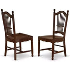Chaises de salle à manger HomeStock Rustic Retreat - Chaises de cuisine à dossier à lattes en bois, lot de 2