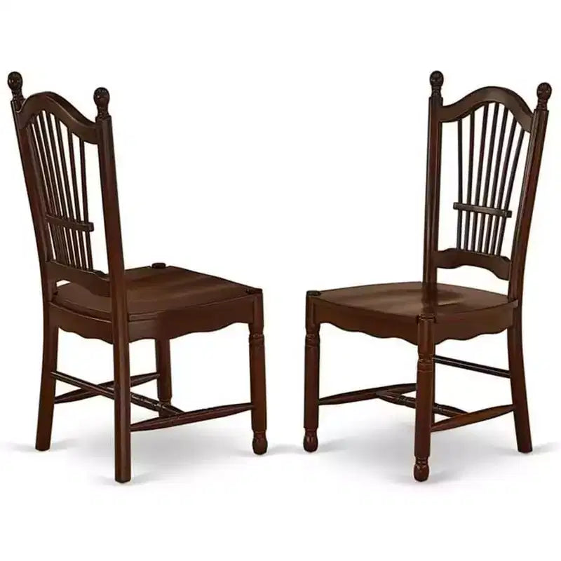 Chaises de salle à manger HomeStock Rustic Retreat - Chaises de cuisine à dossier à lattes en bois, lot de 2