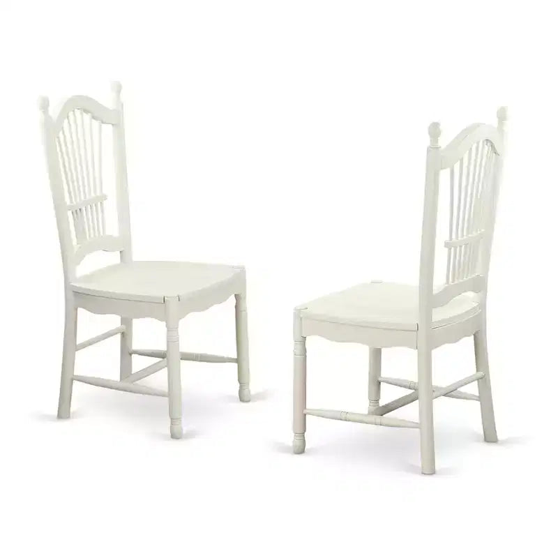 Chaises de salle à manger HomeStock Rustic Retreat - Chaises de cuisine à dossier à lattes en bois, lot de 2