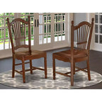 Chaises de salle à manger HomeStock Rustic Retreat - Chaises de cuisine à dossier à lattes en bois, lot de 2