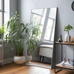 Aluminum Alloy Thin Edge Right Angle Rectangle Silver Full Length Mirror 150x90x2cm (Without Bracket)